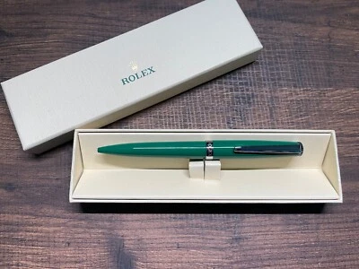 Rolex Green Submariner Twist Ballpoint Pen New Boxed Refillable Ad Gift - Image 1 of 4