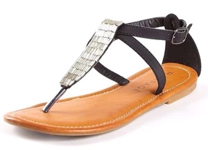 Nuevas SANDALIAS RAMPAGE PAYSON TANGA NEGRAS CON CUENTAS 6,5 M - Imagen 1 de 4