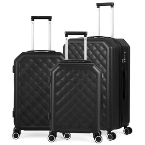 Set of 3 Travel luggage Bag Trolley Hard Shell Suitcase w/TSA Lock（20" 24" 28"） - Picture 1 of 8