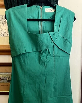 Vestido Bettie Page Tatyana Verde Vintage Estilo Años 50 Rockabilly Retro Glam Foto 1 de 4