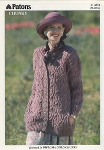 Chaqueta/cárdigan para dama 4574 patrón de tejido en pecho grueso de 30-40 - Imagen 1 de 3
