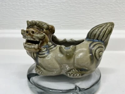 Vtg 7" x 4" Ceramic Glazed Foo Dog Ashtray Buddhist Chinese Lion Unbranded - Image 1 of 4