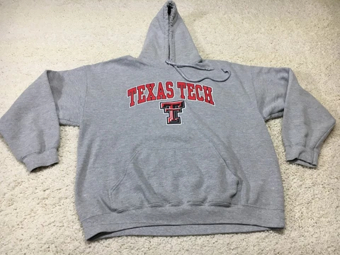 Texas Tech Red Raiders Hoodie Mens Extra Large Gray Sweatshirt College Football Cover