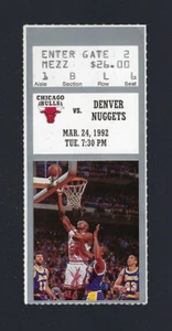 MICHAEL JORDAN 50 POINTS VINTAGE 1992 NBA CHICAGO BULLS TICKET STUB SILVER MAR24 - Picture 1 of 1