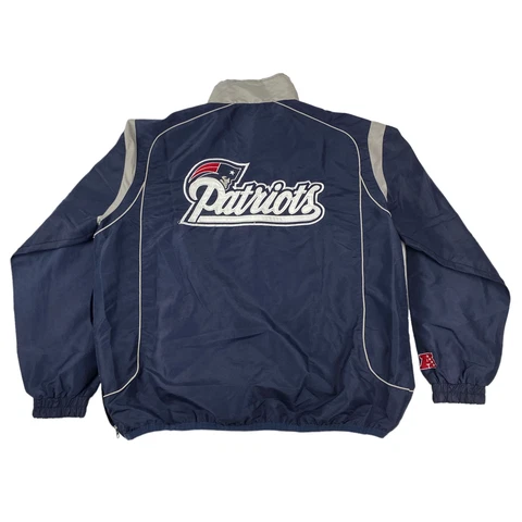 NFL New England Patriots Men’s Windbreaker Pullover 1/4 Zip Elastic Waist XL Cover