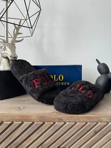 Polo Ralph Lauren Robin Plateau Pantolette Hausschuhe Schwarz Logo Damen UK 6,5 EU 39 - Bild 1 von 16