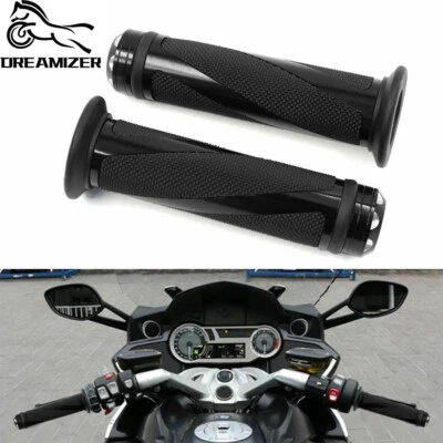 Black Motorcycle 7/8" 1" Hand Grips Handle Bar For Suzuki GSXR600 Honda CBR600RR - Image 1 of 4
