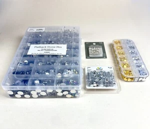 Flatback Strass Perlen Kristall Edelstein Mix verschiedene Posten - Bild 1 von 8