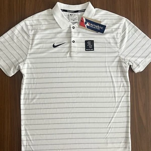 Nike Authentics Chicago White Sox Dri-FIT Striped Golf Polo Shirt Mens Large NWT - Picture 1 of 7