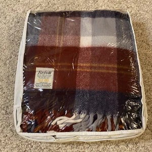 Vtg Faribault FARIBO 52x57” Catnapper Plaid Lap Stadium Blanket in Plastic - Picture 1 of 11