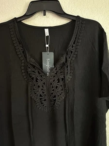 Black Swimsuit, Cover-Up/Dress New Tags Simple Fun Size L - Picture 1 of 11
