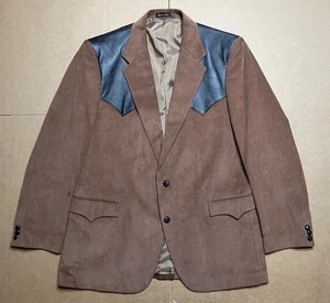 Vintage Circle S Men’s 46L Blazer Jacket Dallas Texas Western Brown Corduroy - Picture 1 of 9
