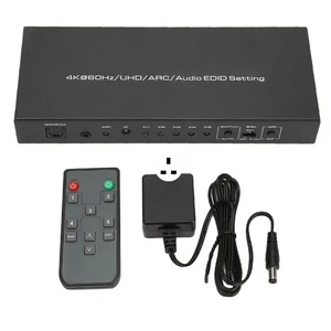UK Plug HDR HD Multimedia Interface Sound Extractor 5 Port 18Gbps Sound Ext DW - Picture 1 of 12