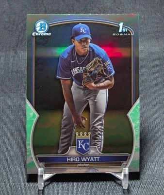 Hiro Wyatt 1st Lunar Refractor Chrome Rookie 2023 Bowman Draft #BDC-80 Royals - Image 1 of 2
