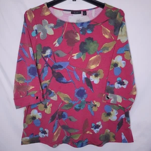 Susan Graver Top 1X Floral Pink Weekend Tunika - Bild 1 von 12