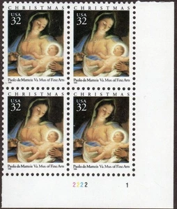 US Scott #3107, "Chrstmas Madonna", plate block of 4, MNH - Picture 1 of 1