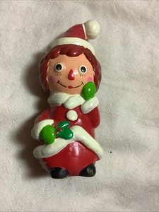 Vintage 1970’s 4.5” Raggedy Ann Figurine In Santa Clothes/Hat - Picture 1 of 15