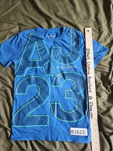 JORDAN AIR Boy's Medium All Around Game T Shirt Marina Blue Green - Picture 1 of 6