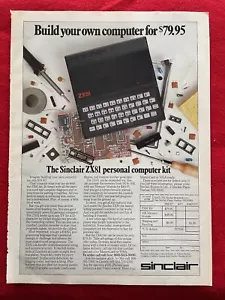 Vintage 1982 Sinclair ZX 81 Personal Computer Kit Print Ad- Ad Only - Picture 1 of 7