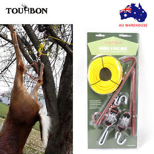 TOURBON 440 lbs Heavy Duty Hunting Deer Hoist Animal Gambrel  Lifting Hanger