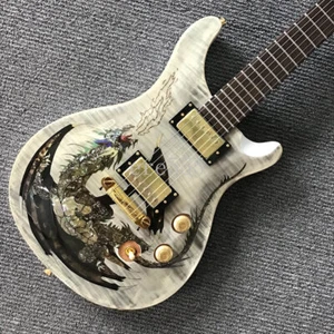 Chitarra Elettrica 6 Corde Oro Hardware H-H Pickup Palissandro Tastiera Senza Intarsio - Foto 1 di 6