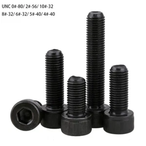 Zylinderschrauben DIN912 Schwarz 12.9 mit Innensechskant Zylinderkopf UNC 0#-10# - Picture 1 of 6