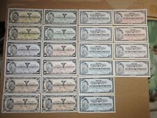 CTC NOTES CONSECUTIVE PAIRS  3-5-10-25-1.00-$2.00 LOT OF 22 NOTES EF + CONDITION