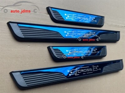 Para Subaru Crosstrek Accesorios Borde Azul Puerta Rasguño Alféizar Cubierta Panel Paso Pr Foto 1 de 4