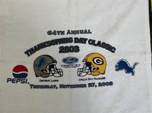 Detroit Lions vs Green Bay Packers Thanksgiving NFL SGA Handtuch 27.11.2003 FAVRE - Bild 1 von 3