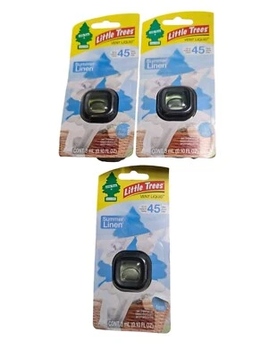 Little Trees Vent Liquid Car Air Freshener Summer Linen - 3 Pack New/Sealed - Image 1 of 2