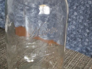 VINTAGE CLEAR GLASS  BOTTLE HALF GALLON JAR KERR SELF SEALING MASON JAR - Picture 1 of 4