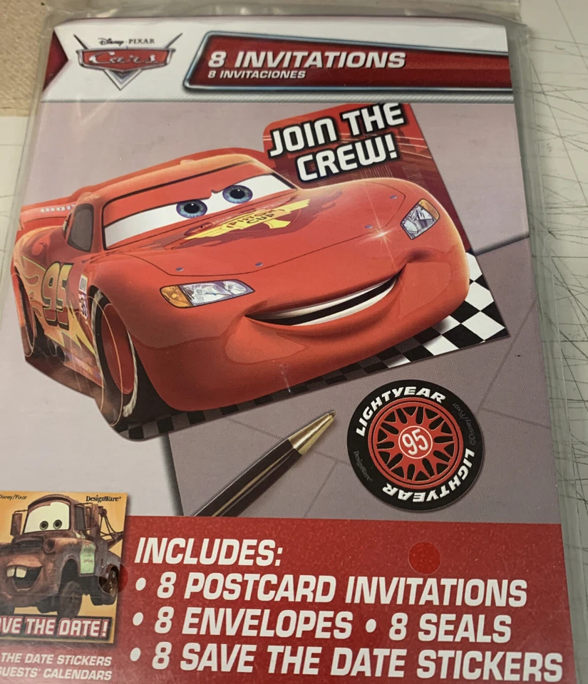 АВТОМОБИЛЬНЫЕ ПРИГЛАШЕНИЯ (8) ~ Товары для вечеринки на день рождения пригласительные открытки заметки канцелярские товары - Изображение 1 из 1