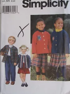 Sweet OOP SIMPLICITY 9782 Toddlers Jacket Skirt Pants & Shorts PATTERN 2-3-4 UC - Picture 1 of 3
