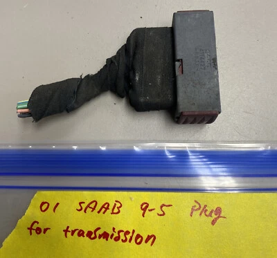 01 Saab 9-5 ENCHUFE DE CABLE COLA DE CERDO APAGADO TRANSMISIÓN AUTOMÁTICA CARROCERÍA LATERAL AUTO Foto 1 de 3