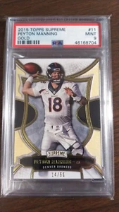 2015 Topps Supreme GOLD #11 Peyton Manning Broncos #'d /50 graded PSA 9 Pop. 2 - Picture 1 of 1