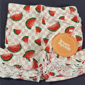 Dream Big Little Co. Watermelon Print Ruffle bamboo Shorts 4t - Picture 1 of 3