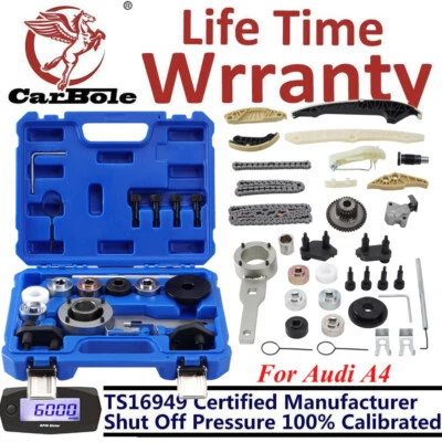 Kit de cadena de distribución nuevo para motor turbo Audi A4 A5 A6 VW Tiguan CC 2.0 TSI 1.8 TSI Foto 1 de 4