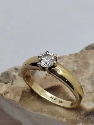 Sterling Silberring  925 vergoldet mit Edelstein Wunderschön   GR.59 - Bild 1 von 4