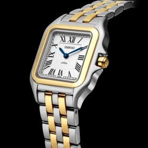 Reloj cuadrado Emboss Opera para mujer 34 mm, dos tonos, movimiento suizo, zafiro, 100M - Imagen 1 de 7