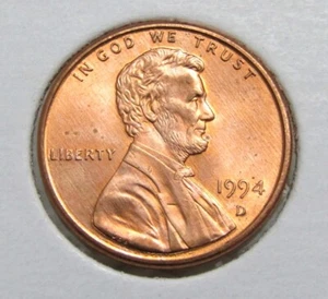 1994 D US Lincoln Memorial Penny 1 Cent Coin - Picture 1 of 2
