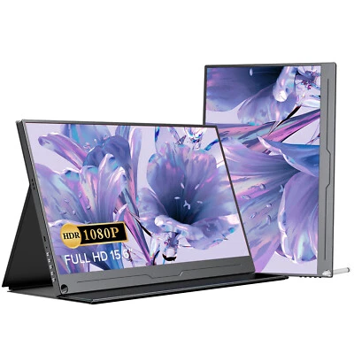 Tragbarer 15,6 Zoll Monitor 1080P HDMI Display USB C Zweitbildschirm mit VESA - Bild 1 von 4