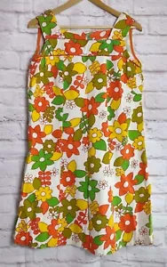 60er Jahre Handarbeit Blumen Etuikleid Vintage Flower Power Retro Boho Hipster *ANSEHEN - Bild 1 von 9