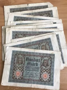 Lot Of 10 X Germany Banknotes. 100 Mark. Dated 1920. - Picture 1 of 3
