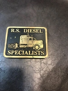 VINTAGE R.S. FIBBIA CINTURA DIESEL SPECIALISTS OTTONE - AMWEST CASTING - Foto 1 di 4