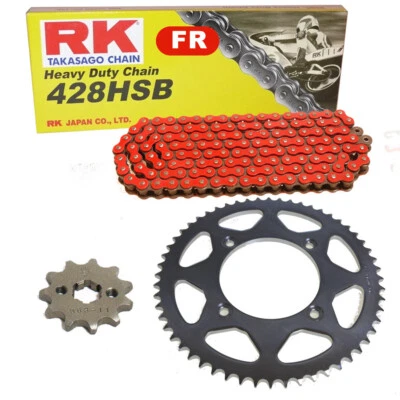 Chain Set Suitable For Yamaha YBR 125 Custom 08-14 Chain RK FR 428 HSB 118 Of - Image 1 of 4