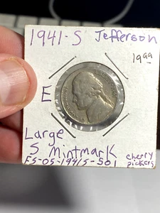 1941 S United States 5 Cents Error Coin - Large S Mint Mark - Picture 1 of 2