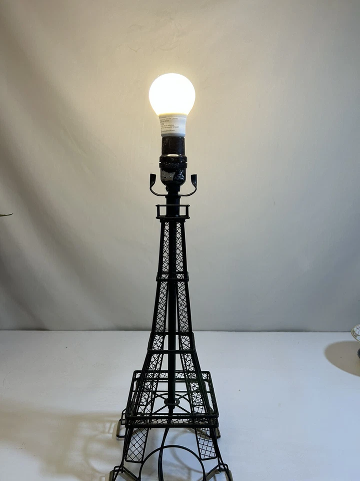 EIFFEL TOWER Lamp Base 19" Tall Black Metal Finish. Paris In Your Home! - Image 1 of 4