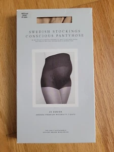 Swedish Stockings Amanda Premium Maternity Tights 20 Den Sand Size M - Picture 1 of 8