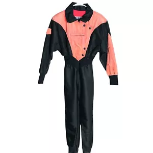 Vintage Nils Skianzug Einteiler Schneeanzug Damen 8 koralle schwarz Schneeoverall 90er - Bild 1 von 16