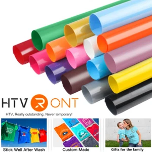 HTVRONT Heat Transfer Vinyl Roll Iron on HTV 12"x12ft 15ft 20ft 25ft 50ft - Picture 1 of 116